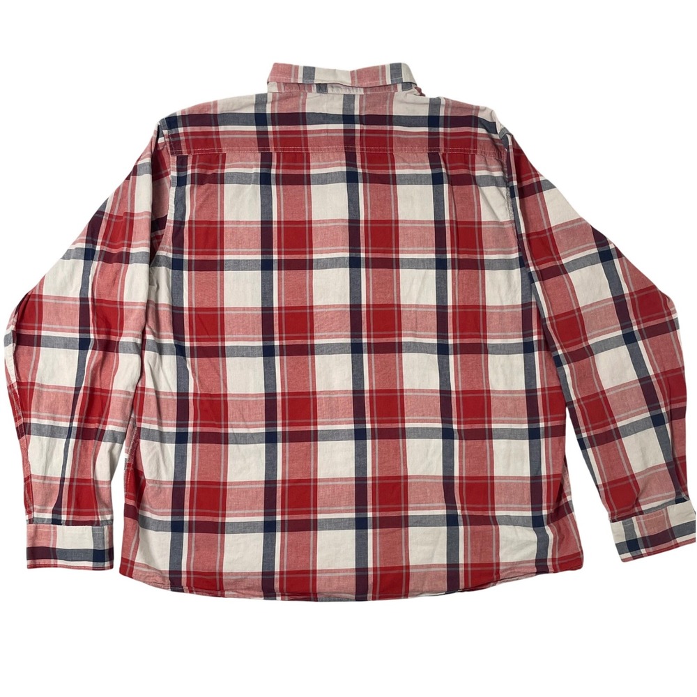 Wrangler Flannel Mens 3X Red Blue White Plaid Shirt Classic Timeless Rugged - Picture 2 of 8